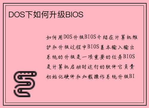 DOS下如何升级BIOS